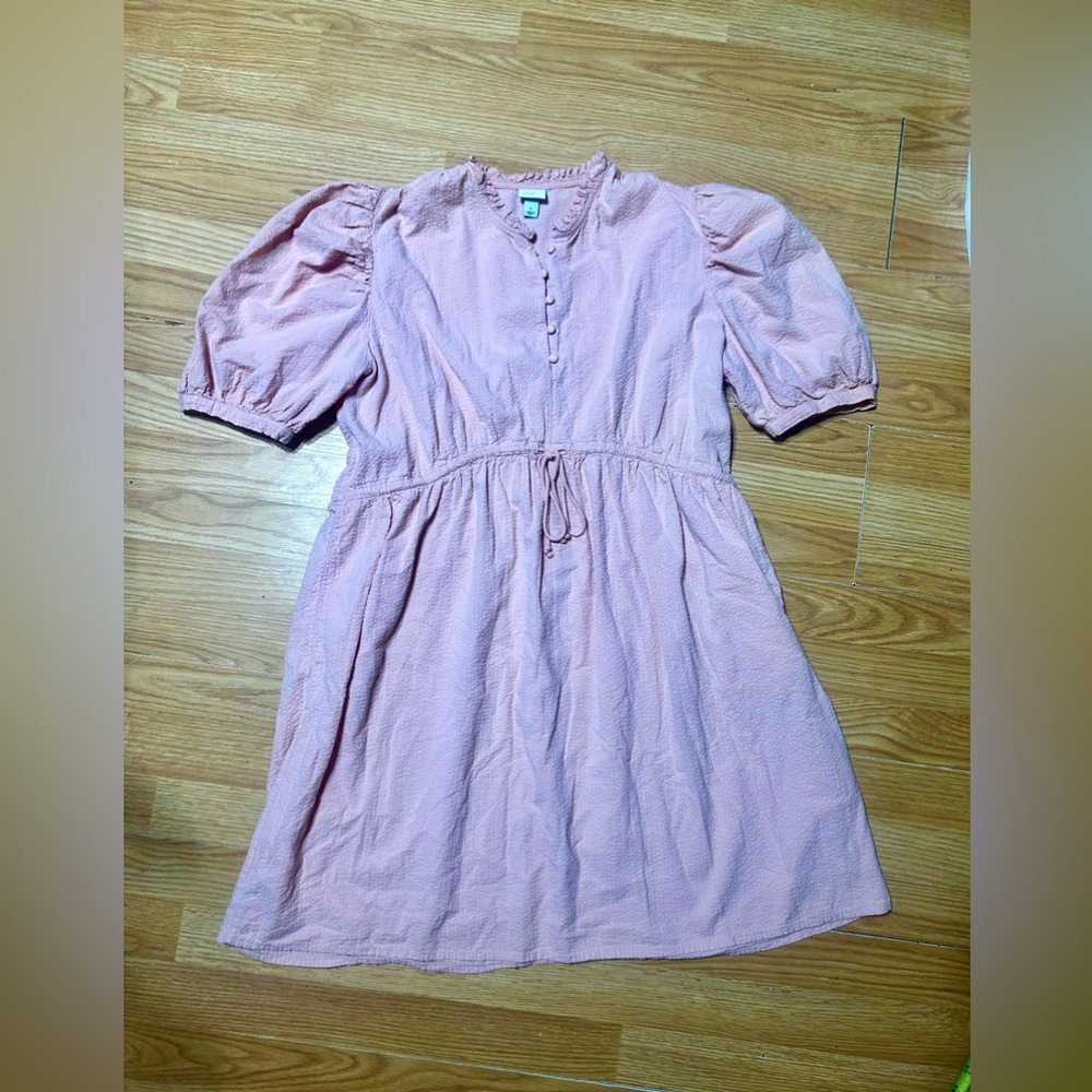 ::3/20:: A new day women’s size L blush pink cottage core dress w drwstrg 
waist
